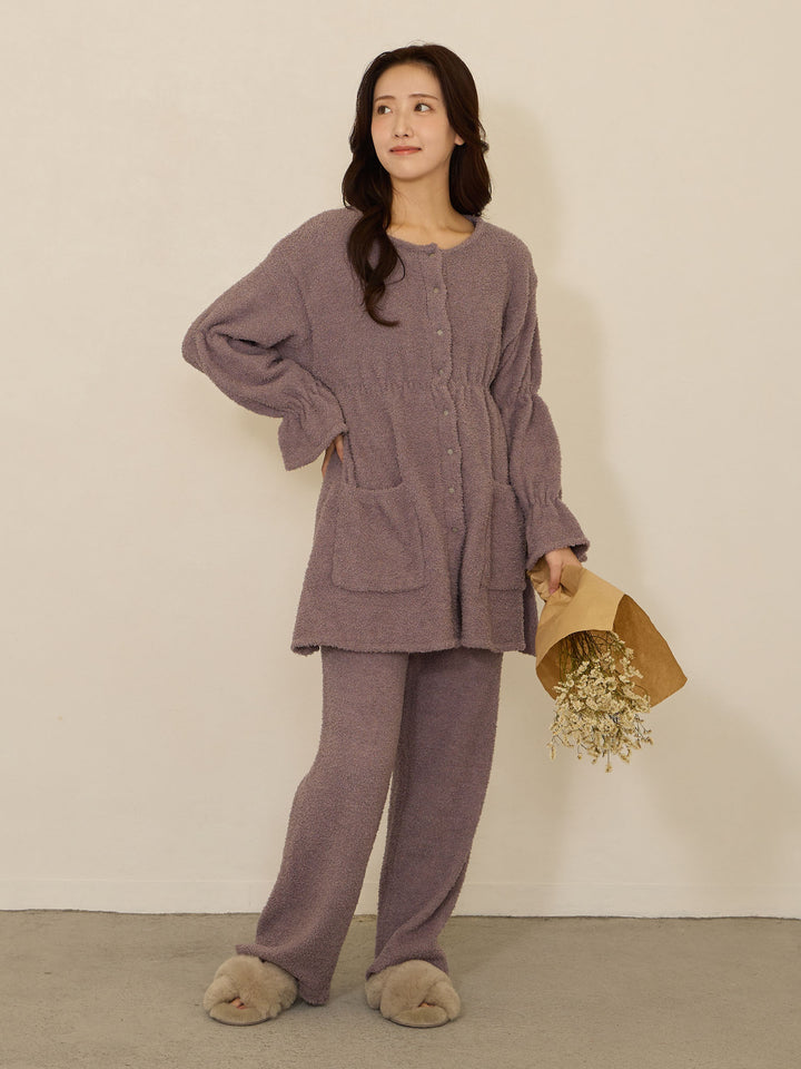 [Maternity/Postpartum] Fluffy pajama set Charcoal Gray