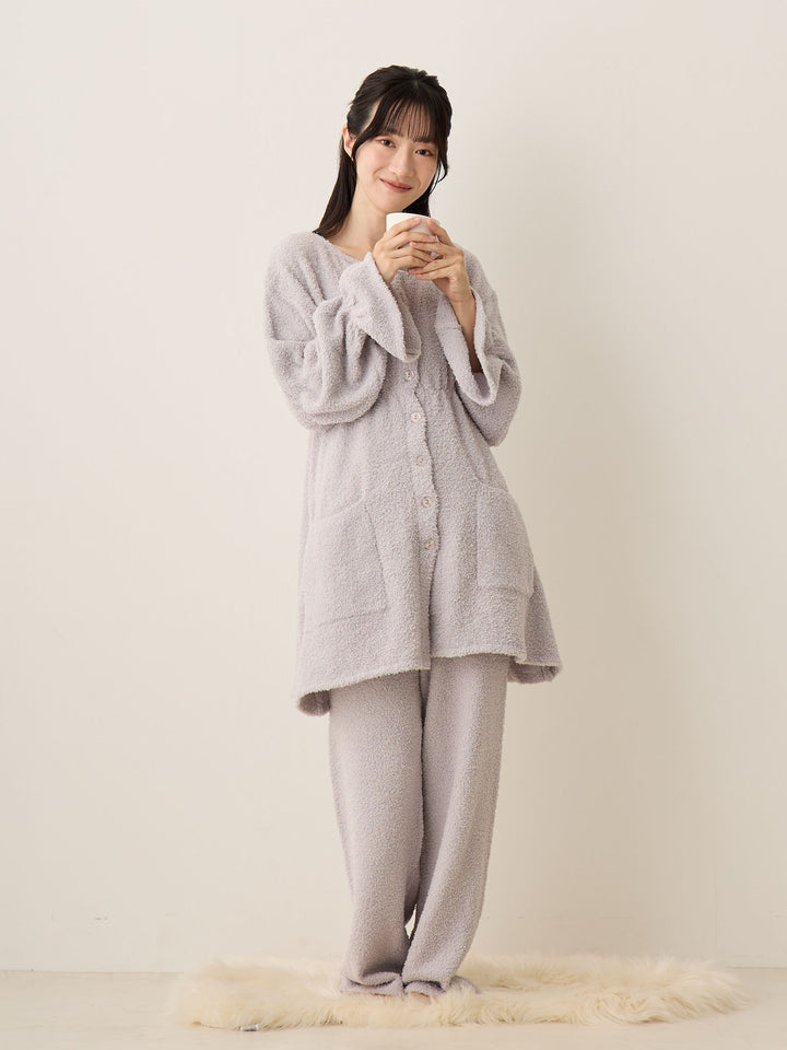 蓬松睡衣套装 灰色