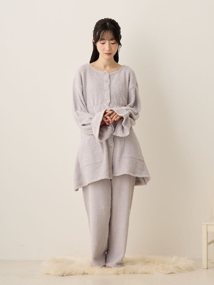 蓬松睡衣套装 灰色