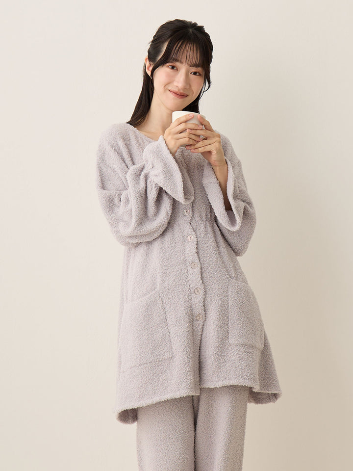 蓬松睡衣套装 灰色