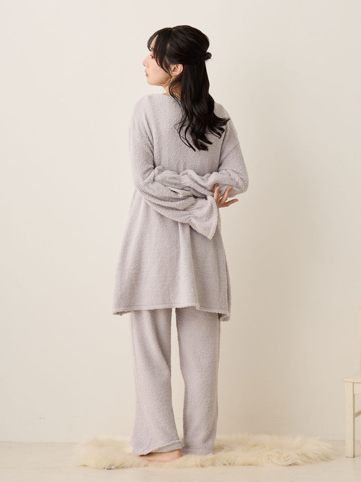 蓬松睡衣套装 灰色