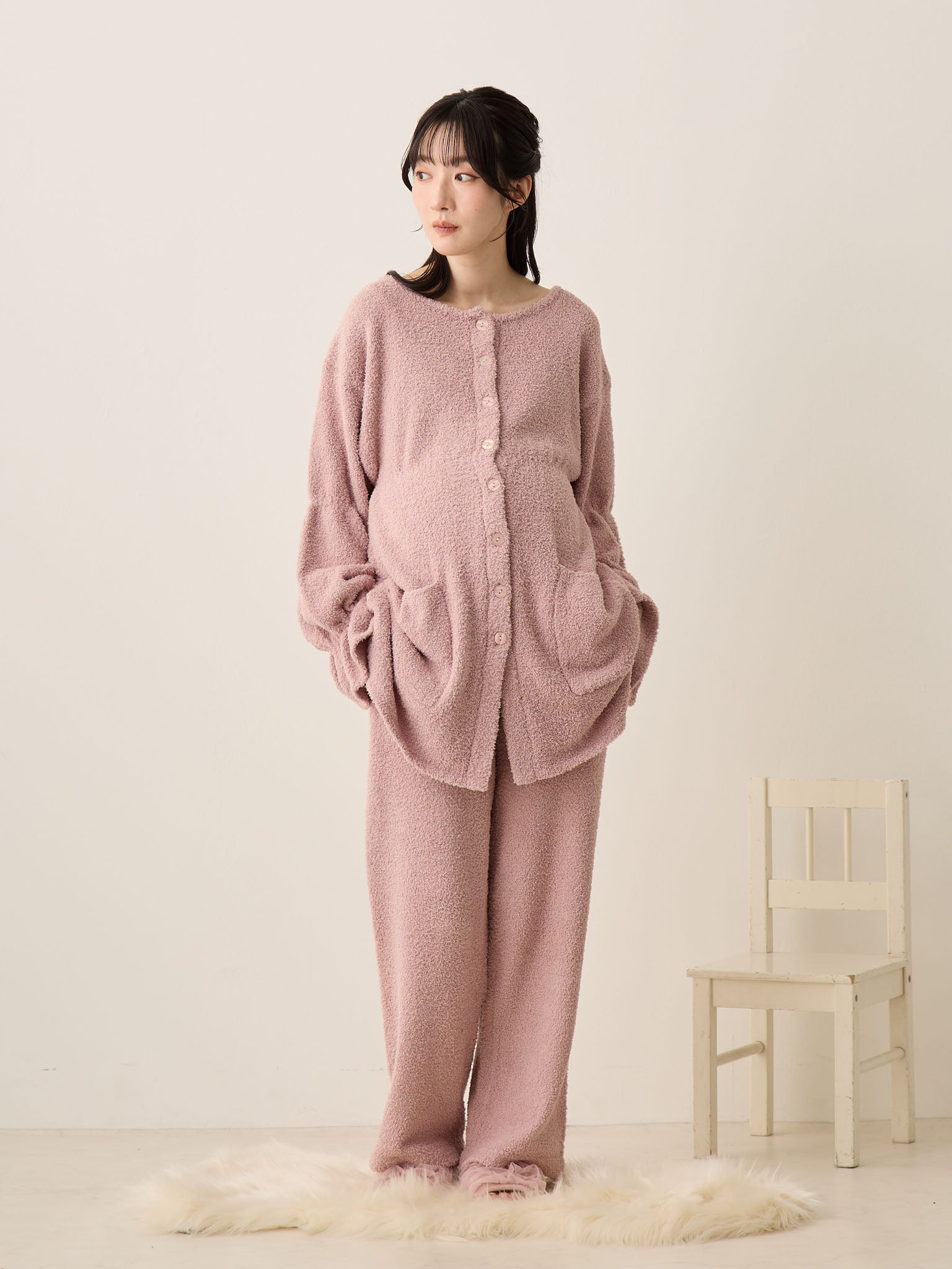 OMMOノベルティ　パジャマ ふわもこパジャマセット Pink – honono for mom&baby