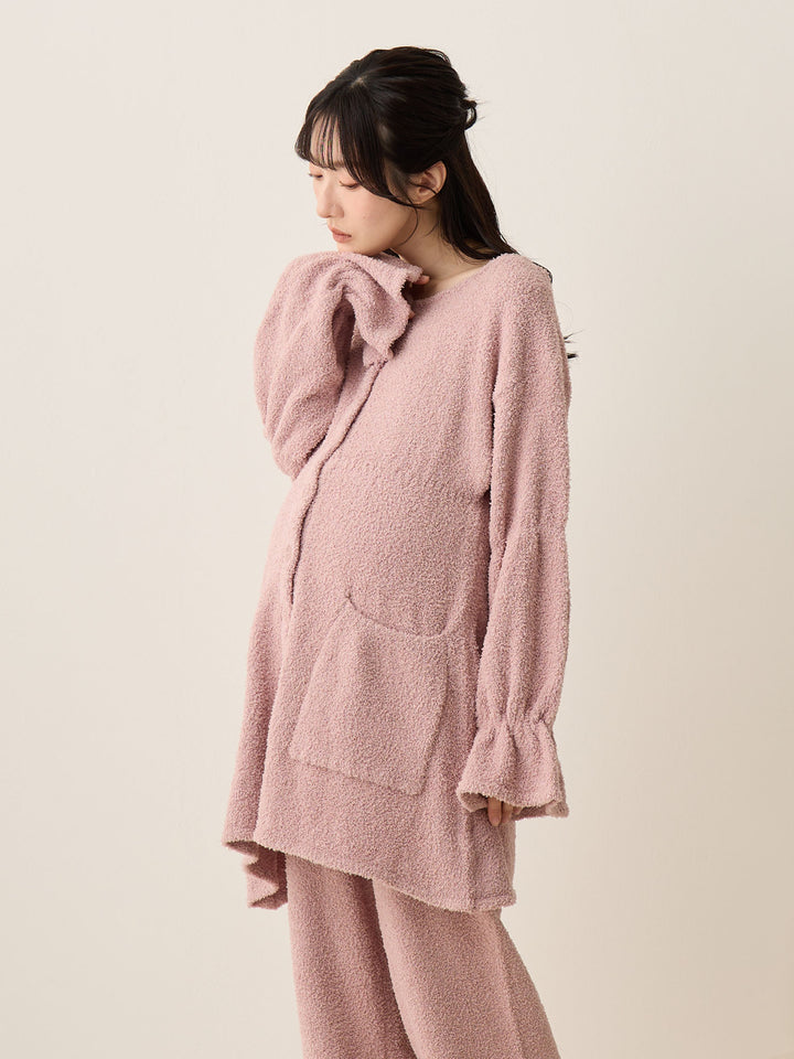 蓬松睡衣套装粉色