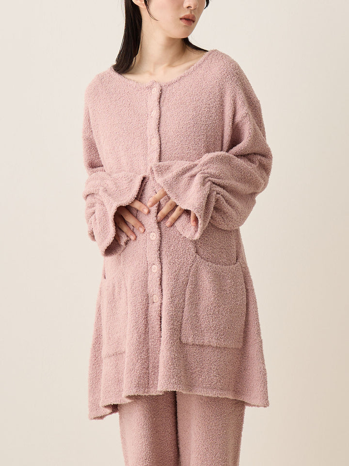 蓬松睡衣套装粉色