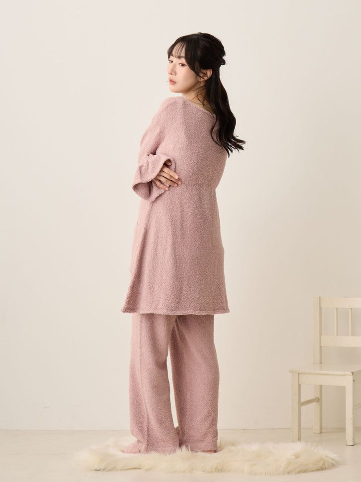 蓬松睡衣套装粉色