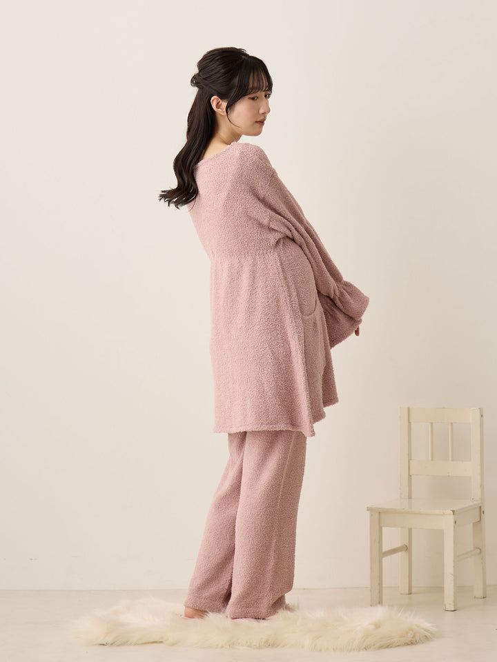 蓬松睡衣套装粉色