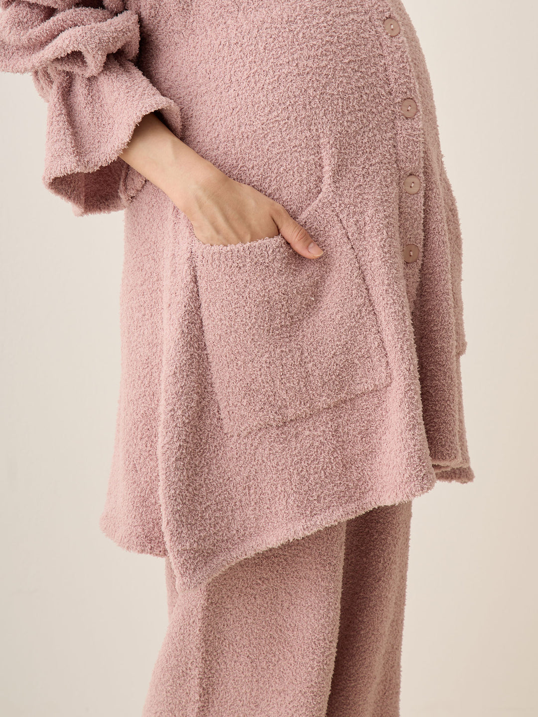 蓬松睡衣套装 炭灰色