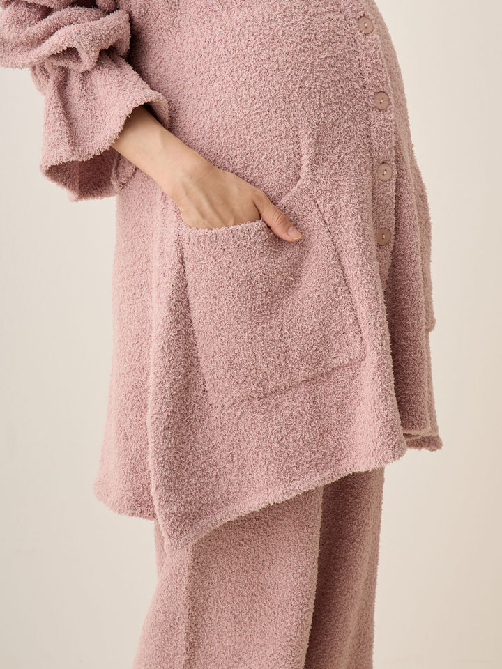 蓬松睡衣套装粉色