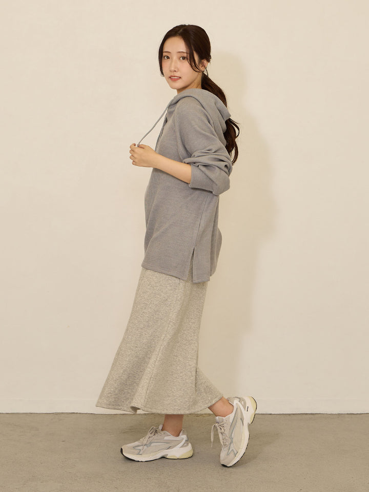 [Maternity/Nursing Clothes] Hooded Parka Gray