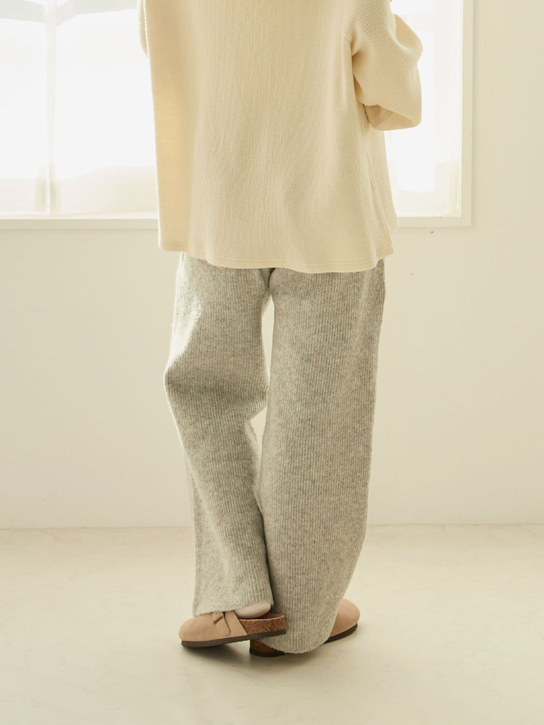 ふっくらリブニットパンツ Gray