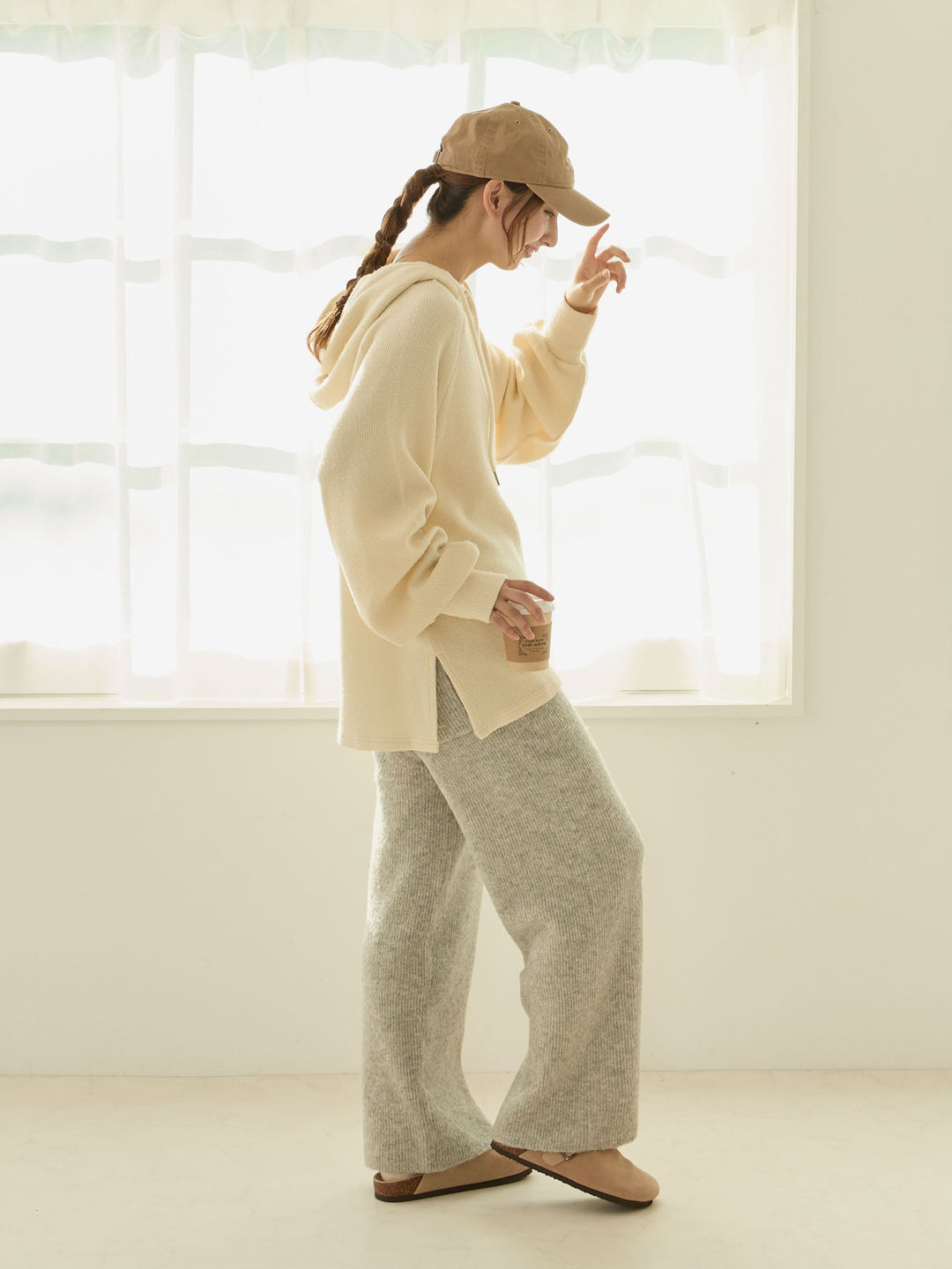 ふっくらリブニットパンツ Gray