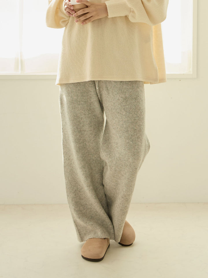 ふっくらリブニットパンツ Gray