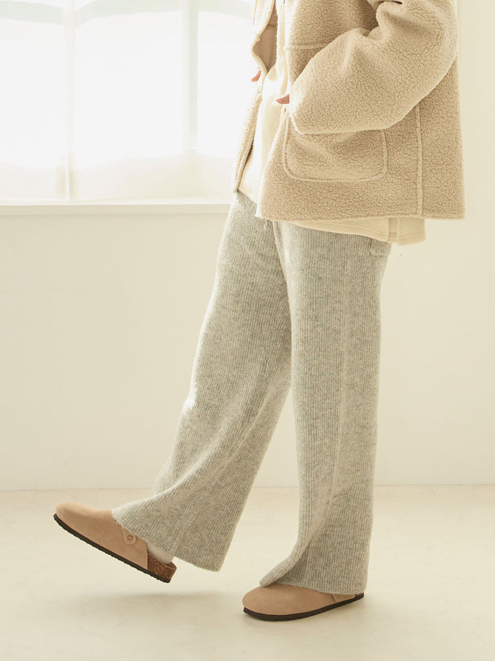 ふっくらリブニットパンツ Gray