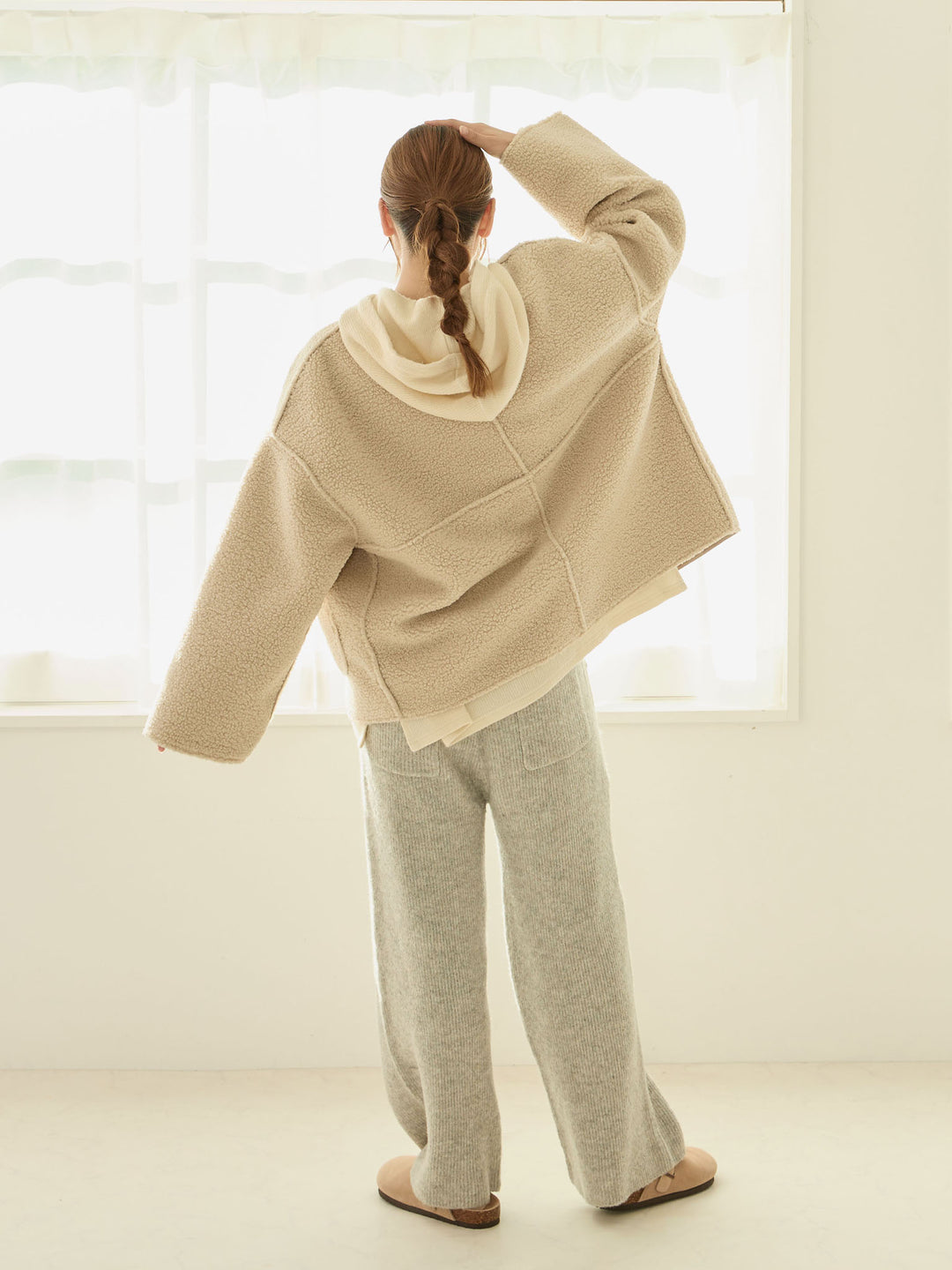 ふっくらリブニットパンツ Gray