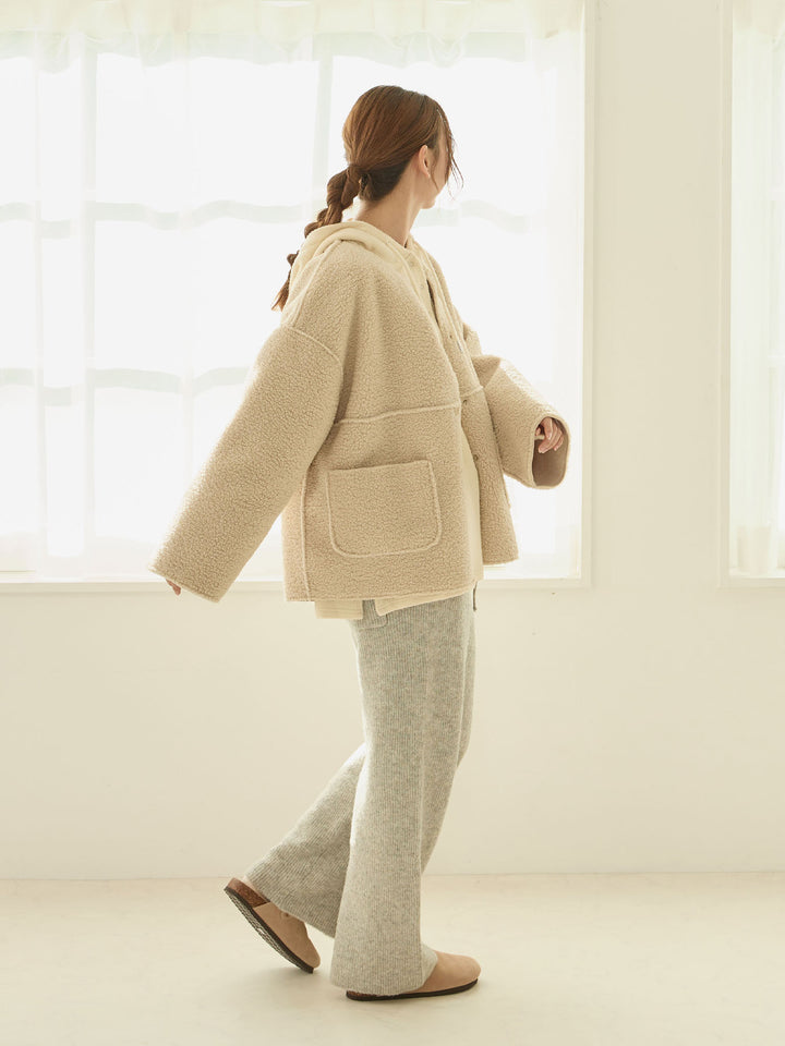 双面 Boa Ducker 夹克，米色