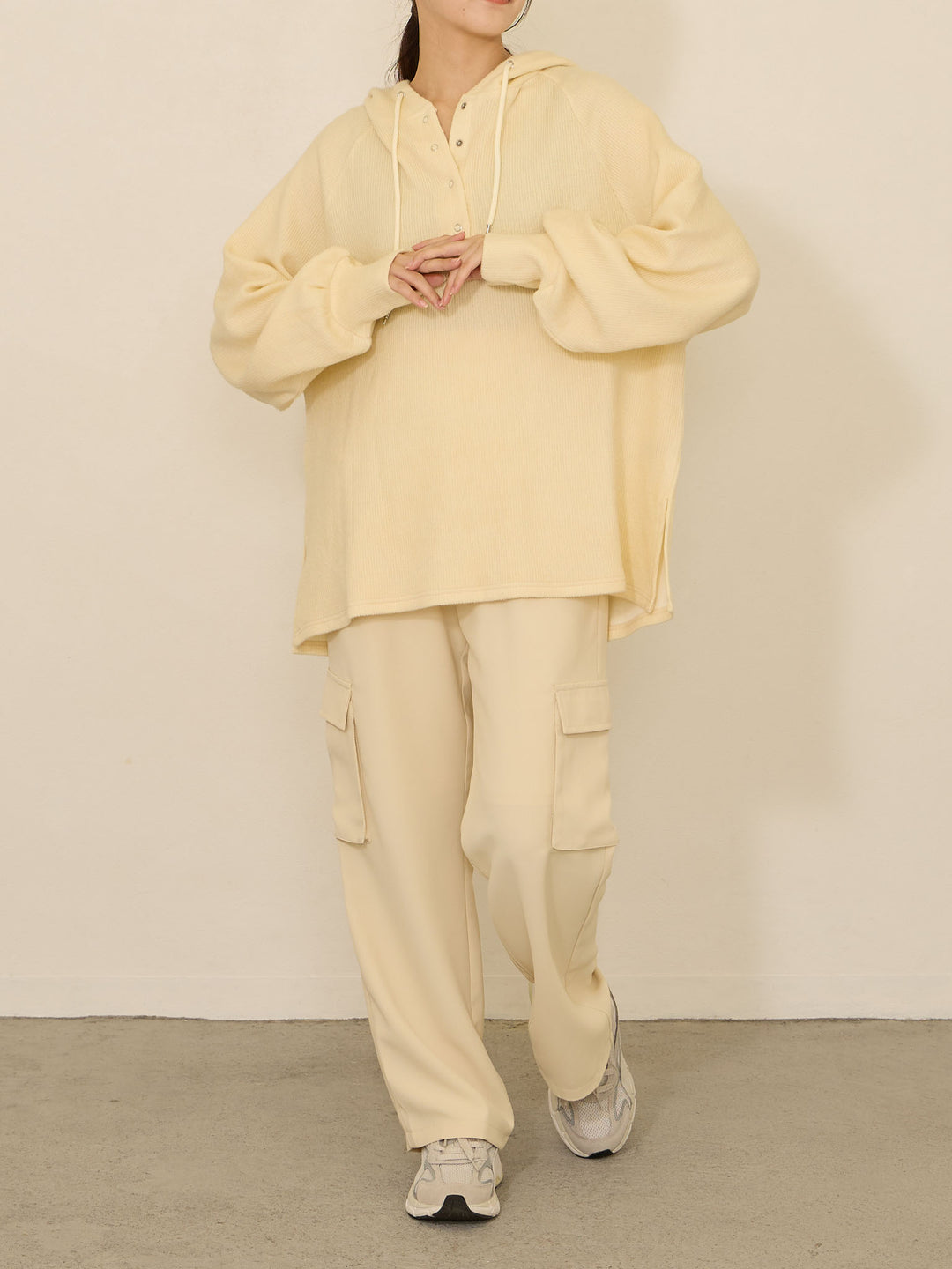 [Maternity/Nursing Clothes] Hooded Parka Ivory