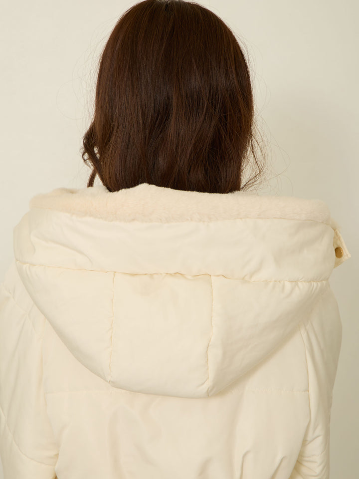 [Suitable for before and after childbirth] Cotton outerwear with ducker Beige