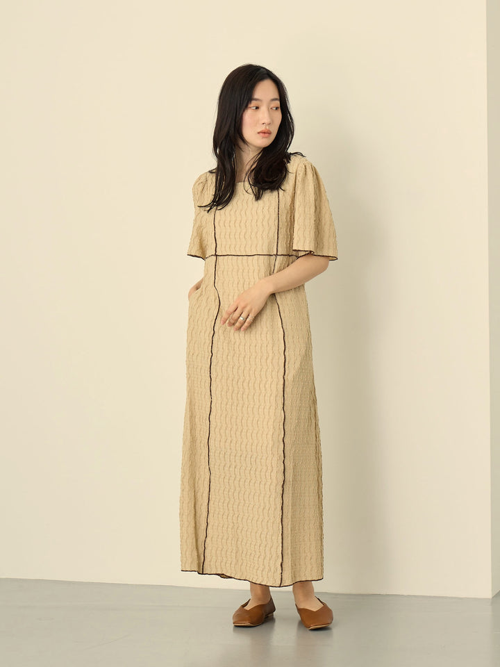 [Maternity/Nursing Clothes] Out-seam mellow dress Beige