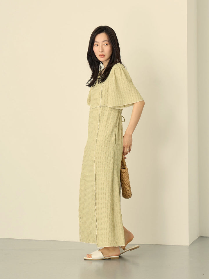 [Maternity/Nursing Clothes] Out-seam mellow dress Light green