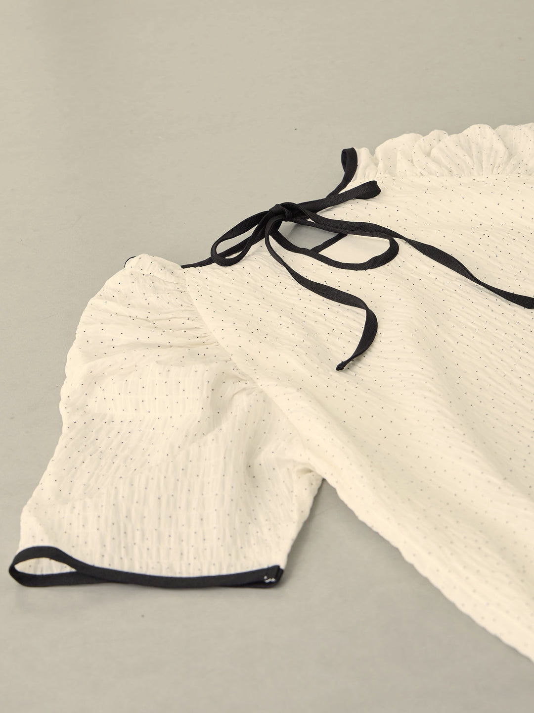 [Maternity/Nursing Clothes] Sheer Dot Raglan Gathered Dress White