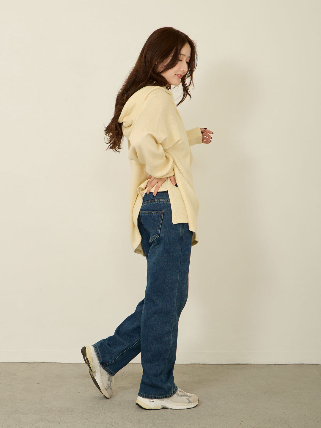 蟒蛇纹衬里长款牛仔布