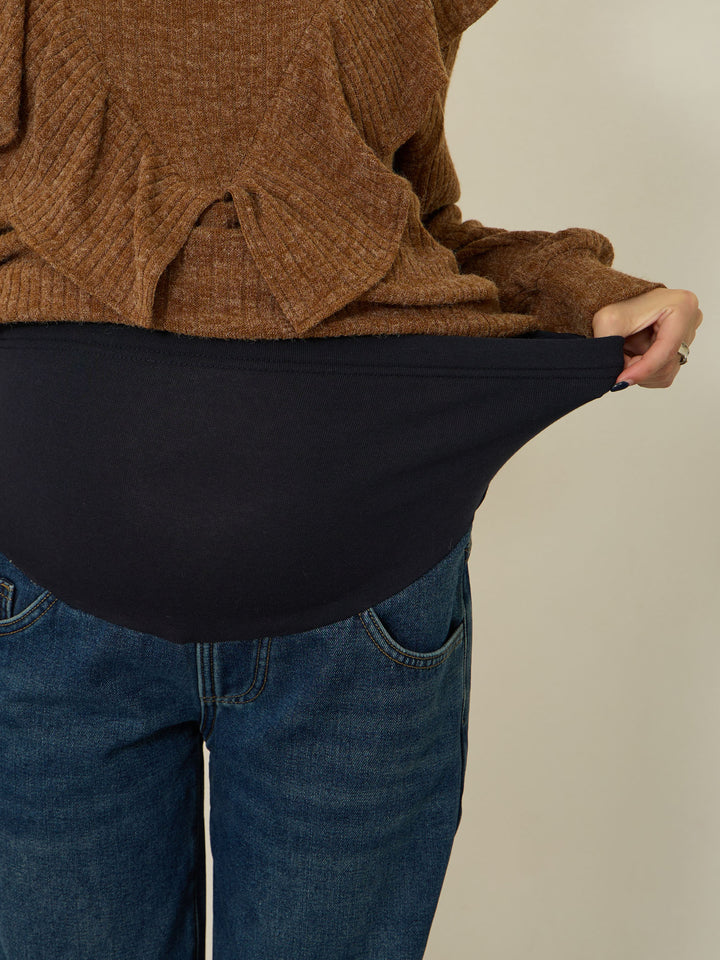 蟒蛇纹衬里长款牛仔布