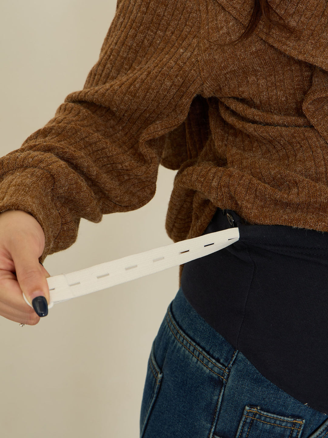 蟒蛇纹衬里长款牛仔布