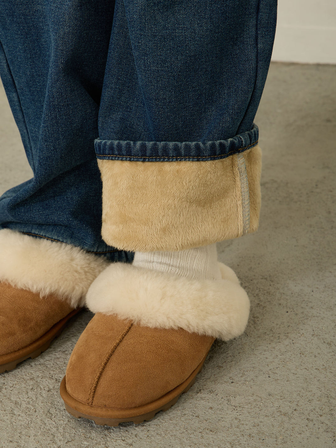 蟒蛇纹衬里长款牛仔布