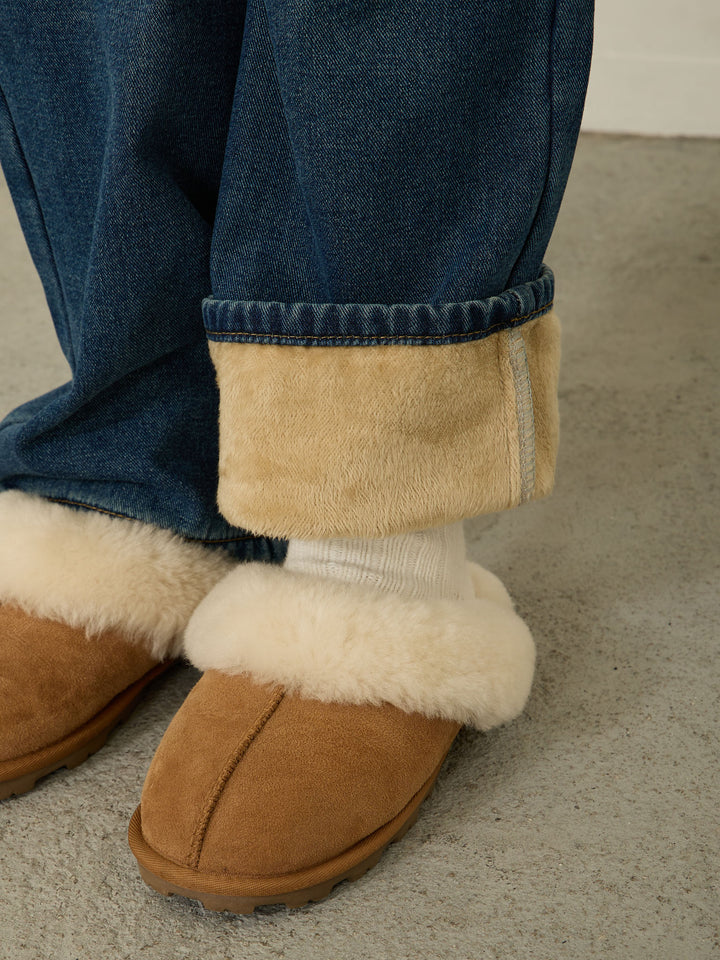 蟒蛇纹衬里长款牛仔布