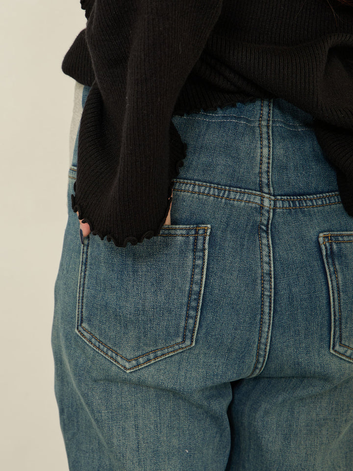 蟒蛇纹牛仔短裤