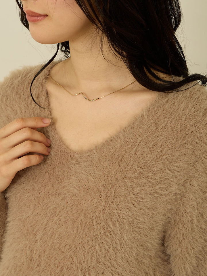 毛茸茸针织短裙 白色