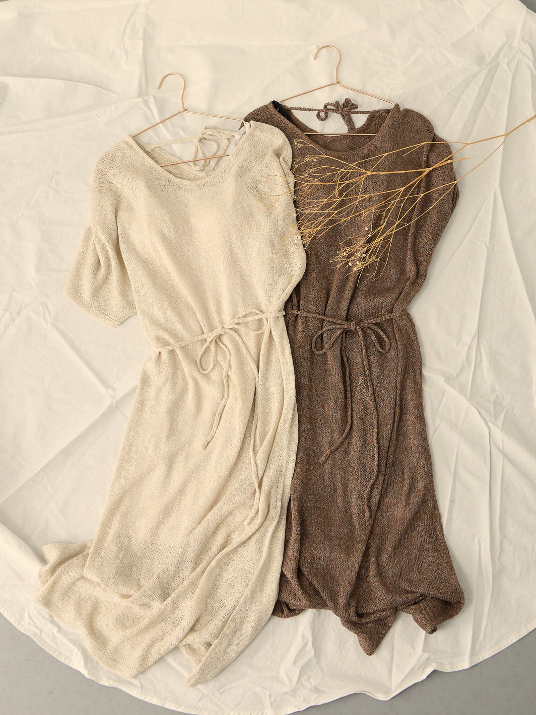 【孕妇/哺乳衣】选择你的长度！夏季带罩杯针织连衣裙/衬裙套装 米色