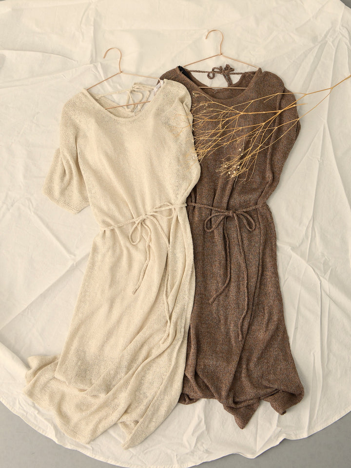 【孕妇/哺乳衣】选择你的长度！夏季带罩杯针织连衣裙/衬裙套装 米色