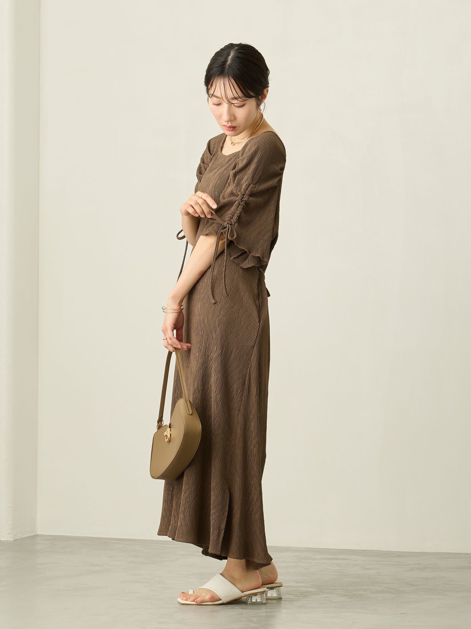 袖リボンスクエアワンピース Brown – honono for mom&baby
