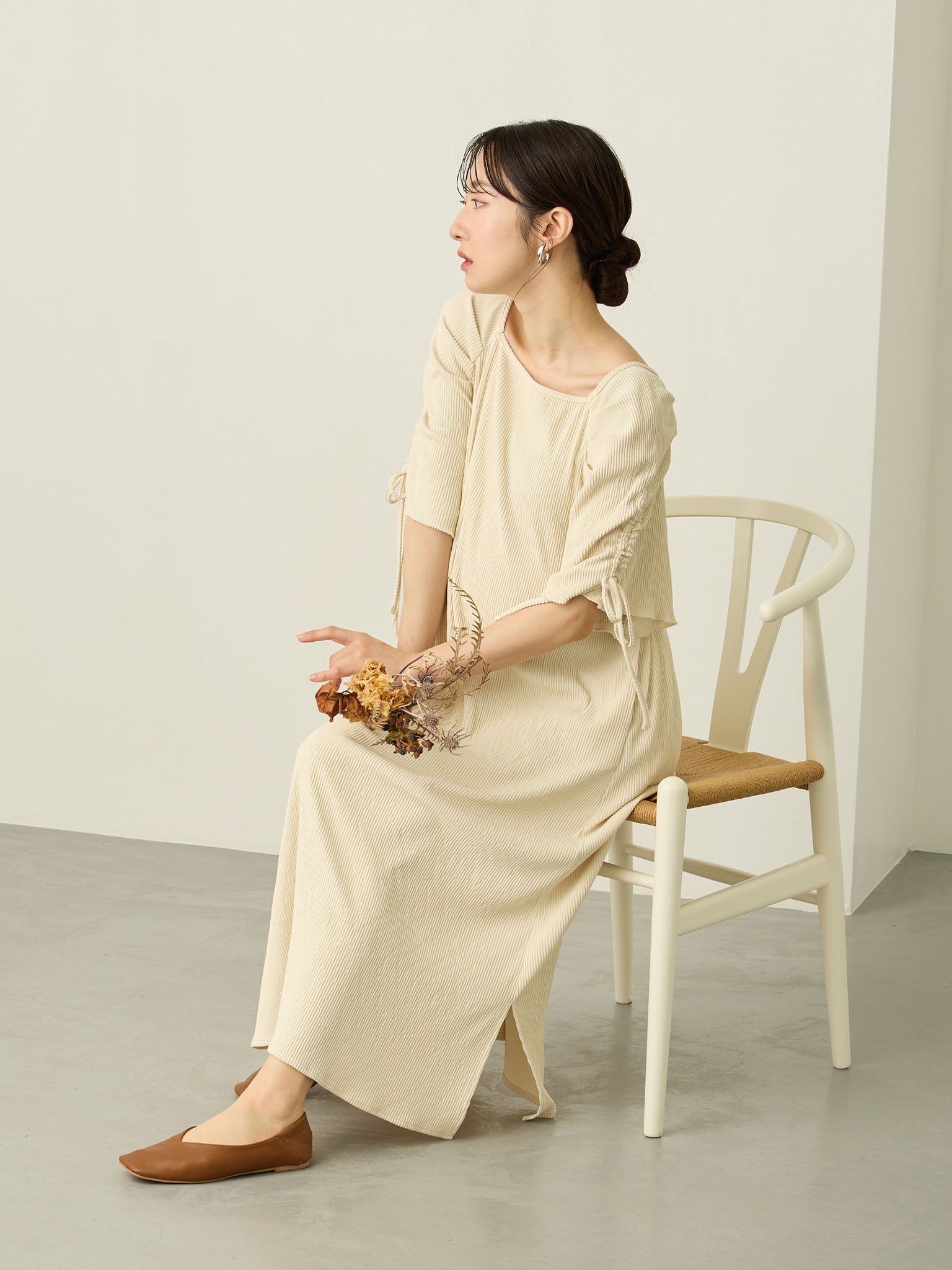 袖リボンスクエアワンピース Brown – honono for mom&baby