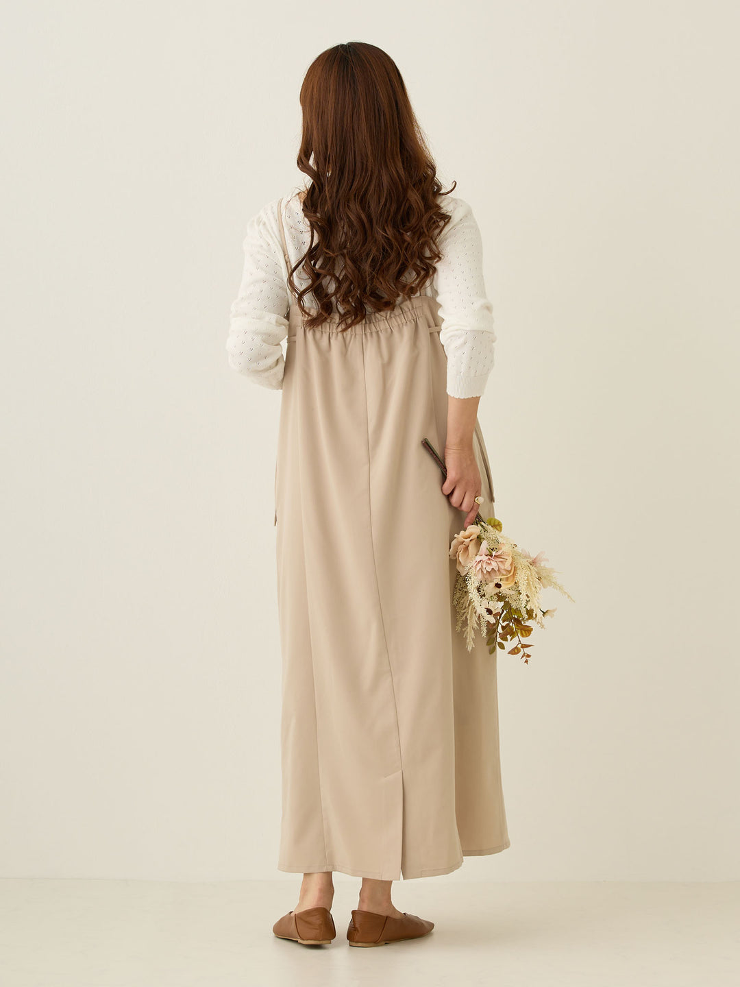 [Maternity/Nursing Wear] Side Ribbon Cami Dress Khaki