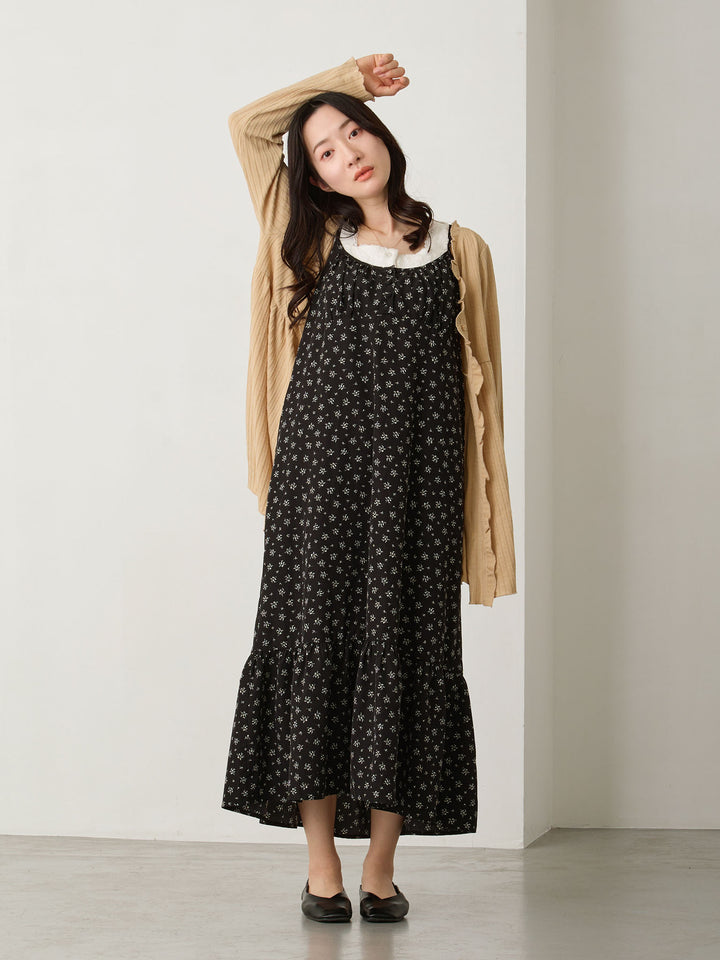 フロントボタンキャミワンピース Flower