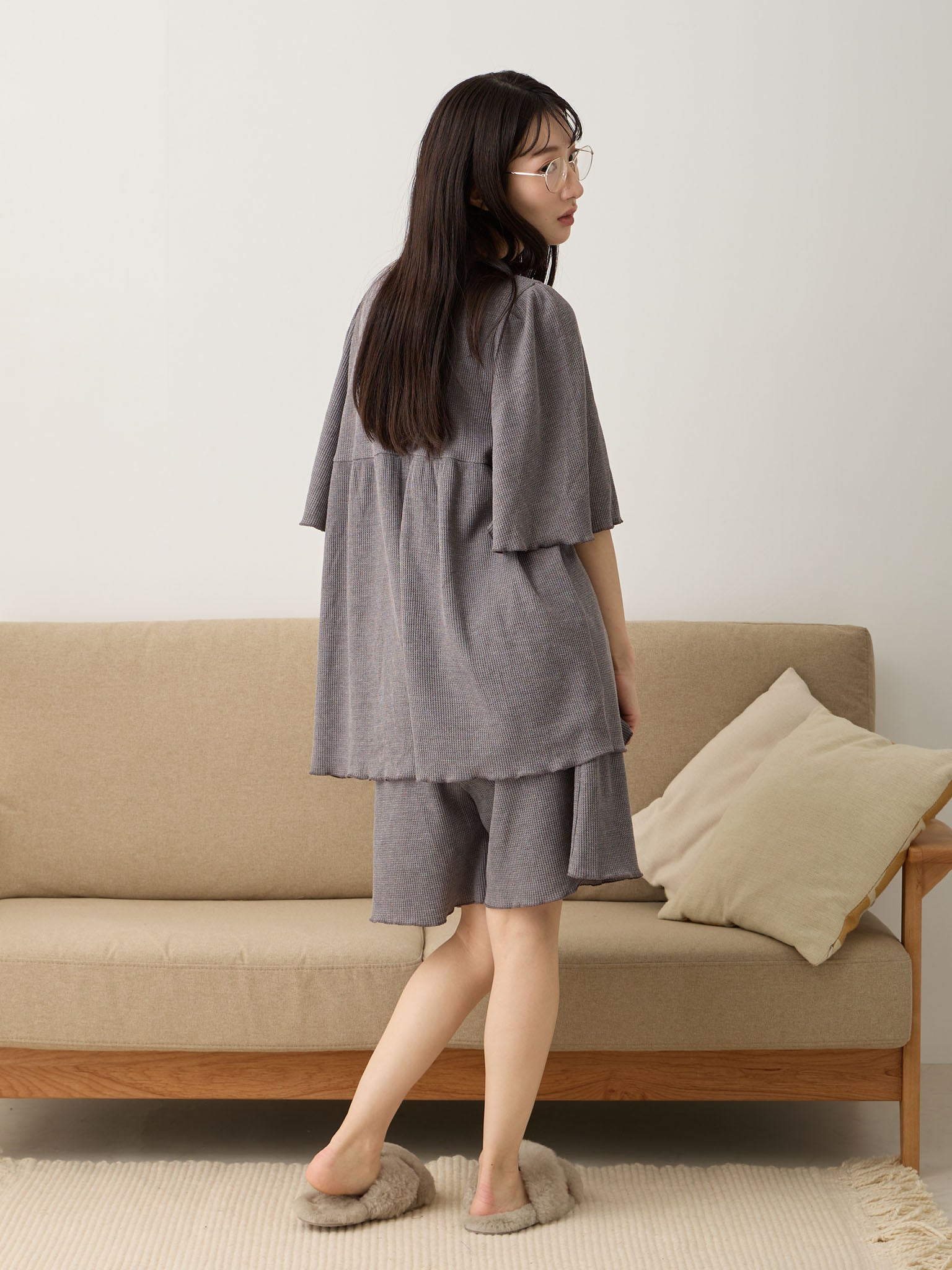 【chocomama】 cccmalieワッフルブルゾン、半袖セット chocomama】 cccmalieワッフルブルゾン、半袖セット chocomama