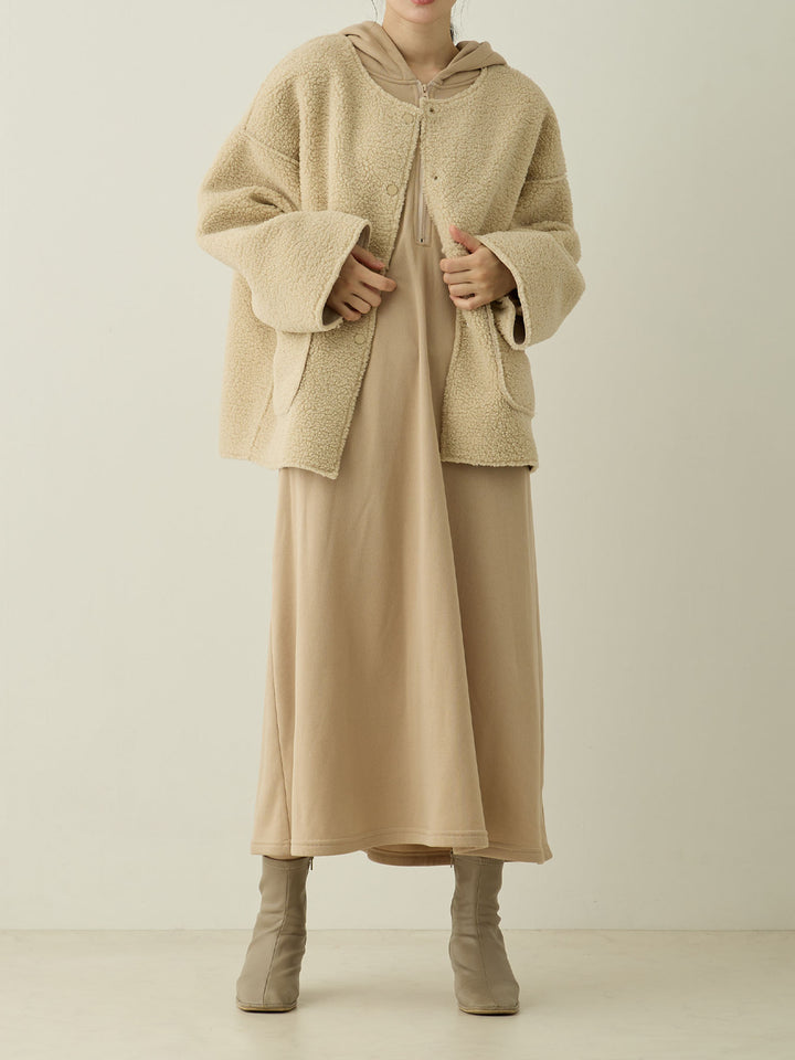 双面 Boa Ducker 夹克，米色