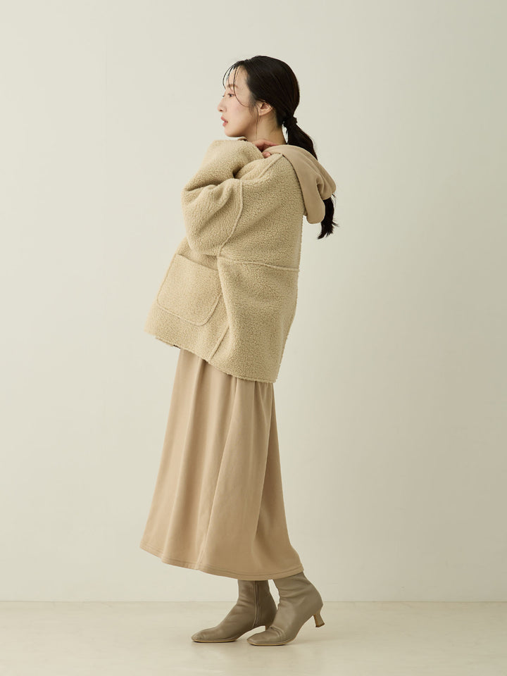 双面 Boa Ducker 夹克，米色