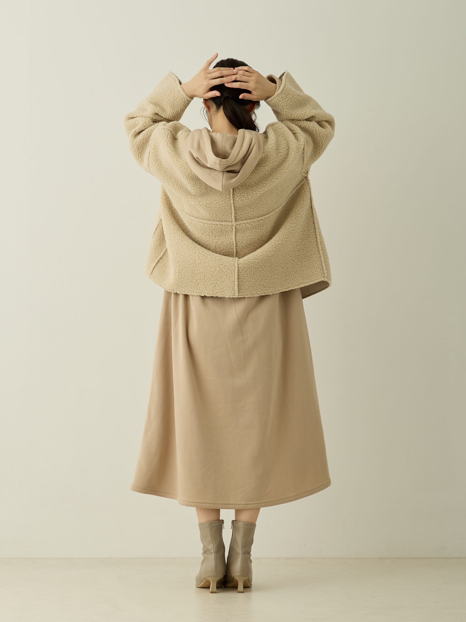 軽量裏起毛パーカーワンピース Beige – honono for mom&baby