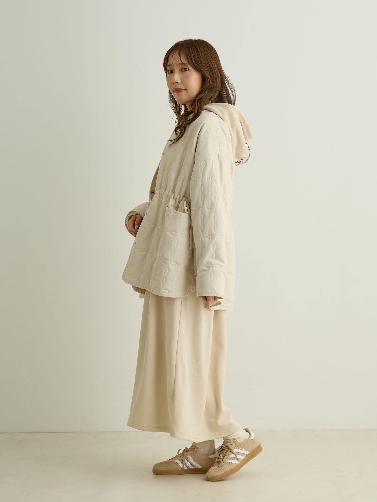 軽量裏起毛パーカーワンピース Ivory – honono for mom&baby