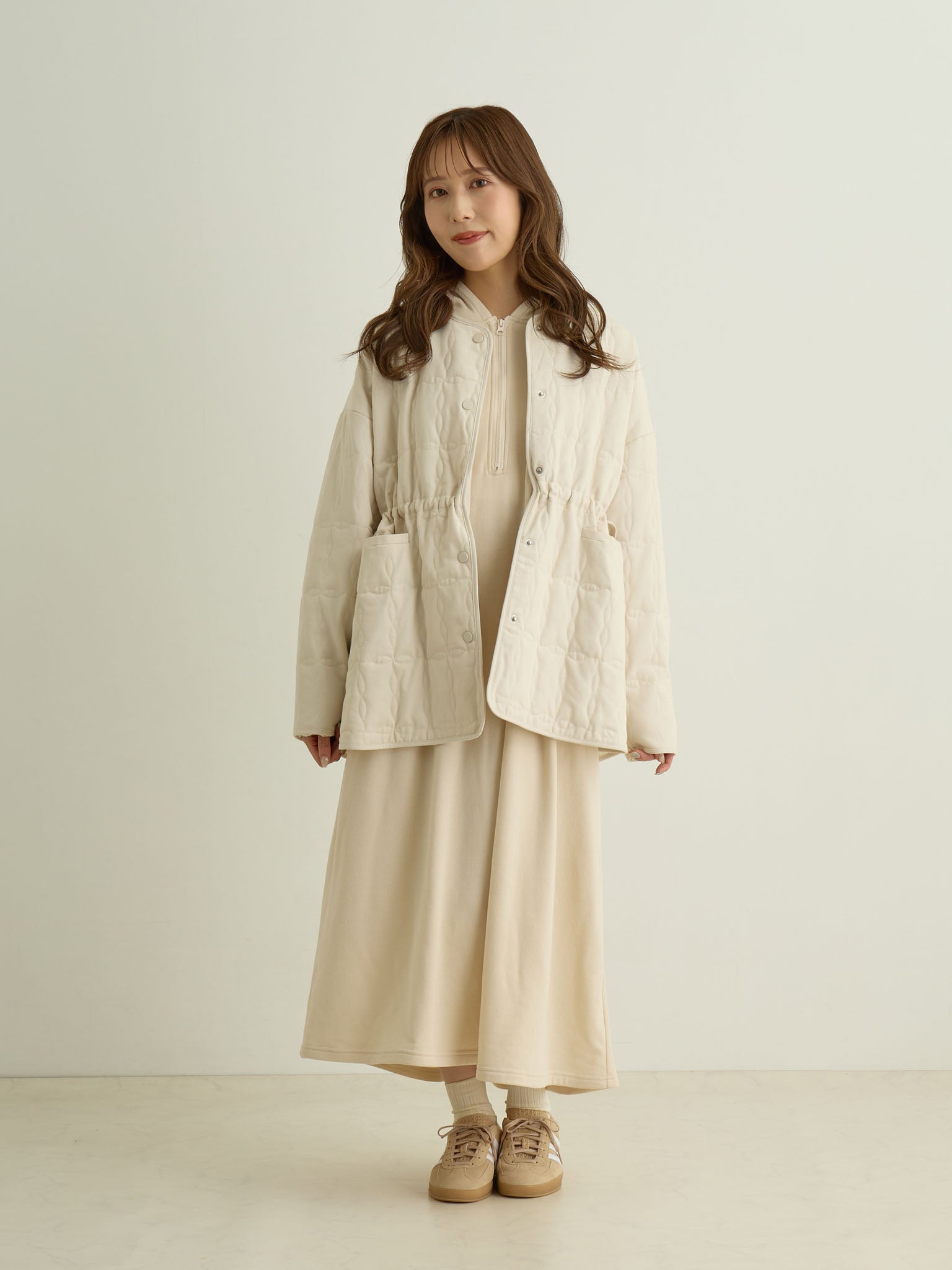 軽量裏起毛パーカーワンピース Ivory – honono for mom&baby