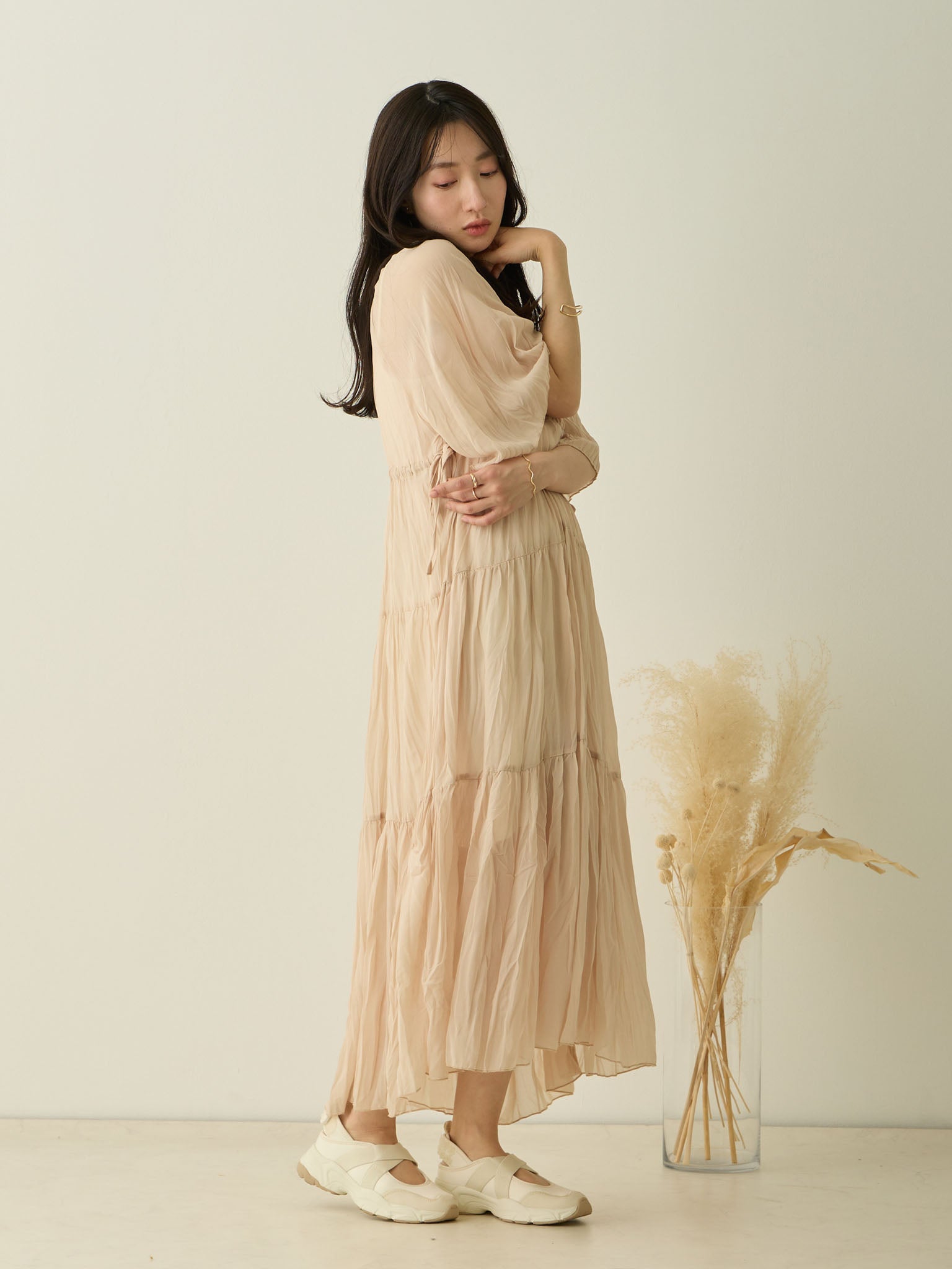 【honono】マタニティプリーツワンピース　M honono】マタニティプリーツワンピース M プリーツワンピース