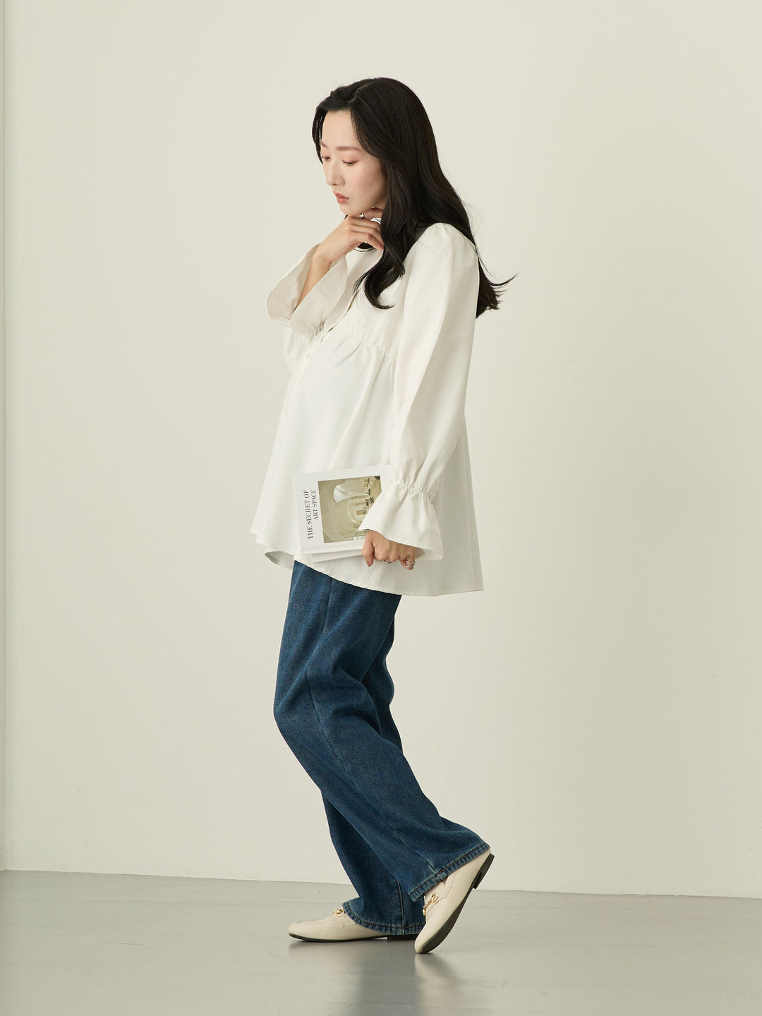 蟒蛇纹衬里长款牛仔布