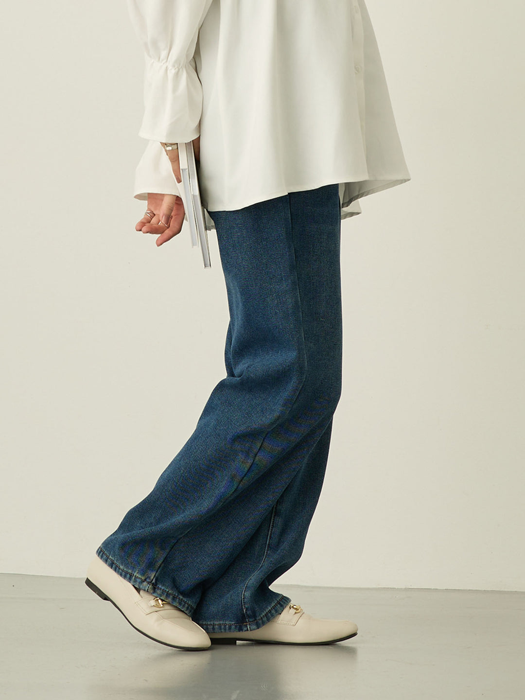 蟒蛇纹衬里长款牛仔布