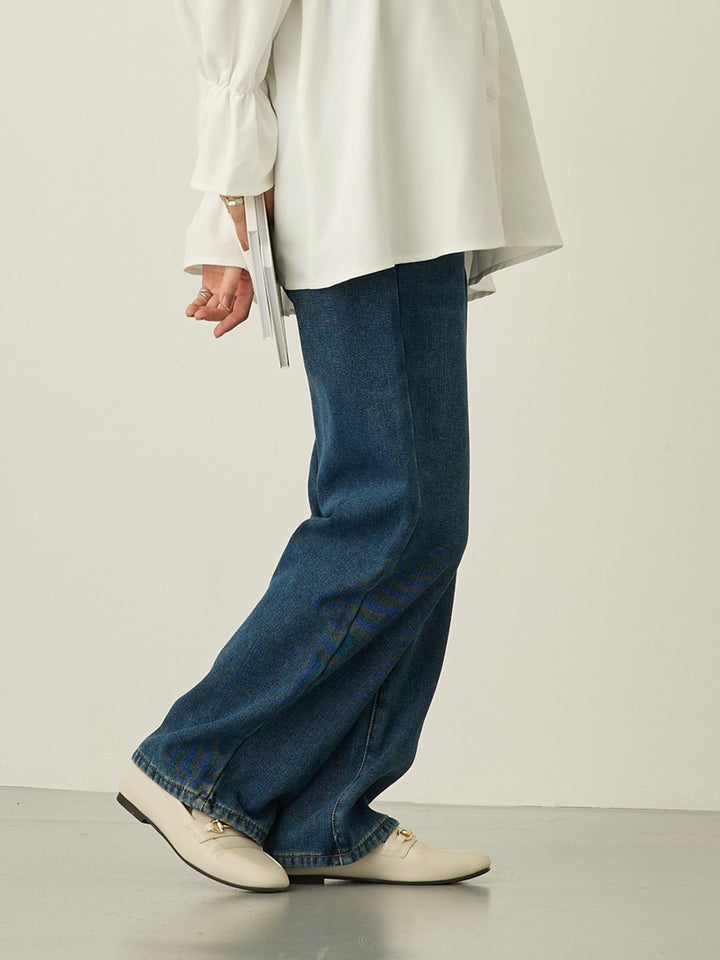 蟒蛇纹衬里长款牛仔布