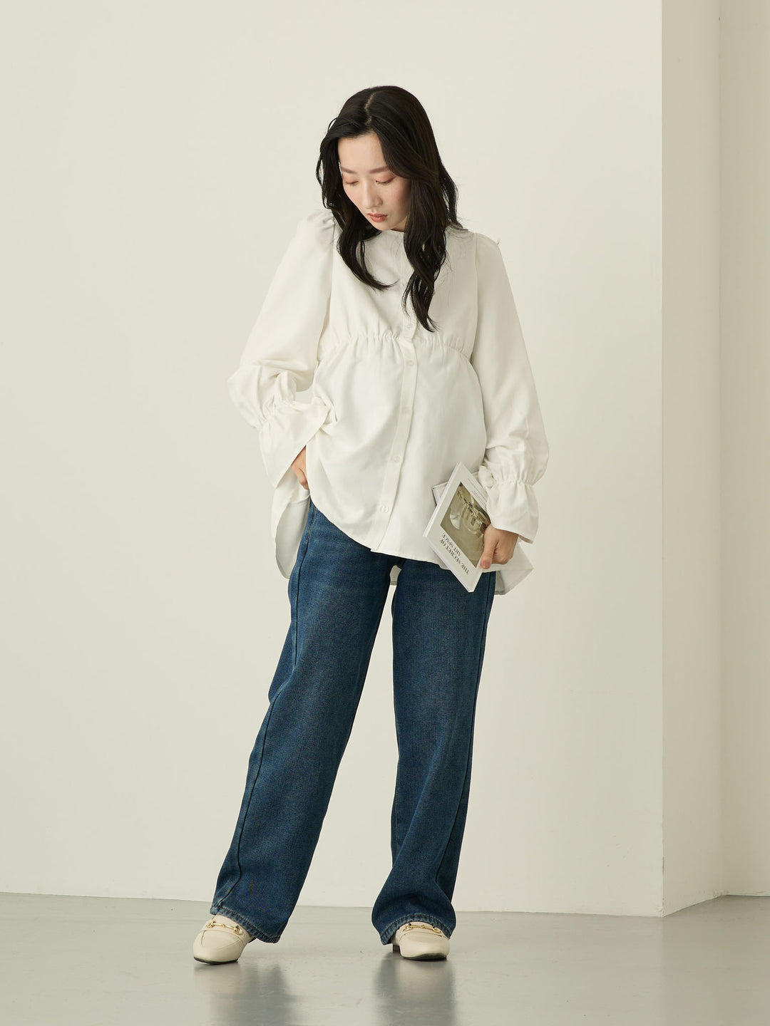 蟒蛇纹衬里长款牛仔布