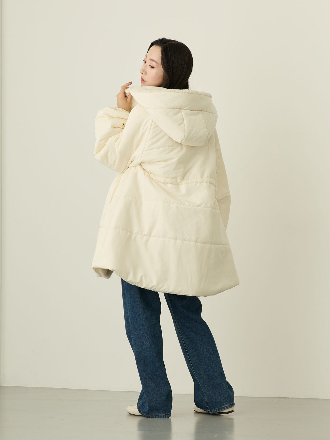 蟒蛇纹衬里长款牛仔布