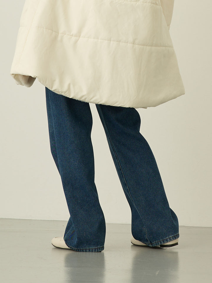 蟒蛇纹衬里长款牛仔布